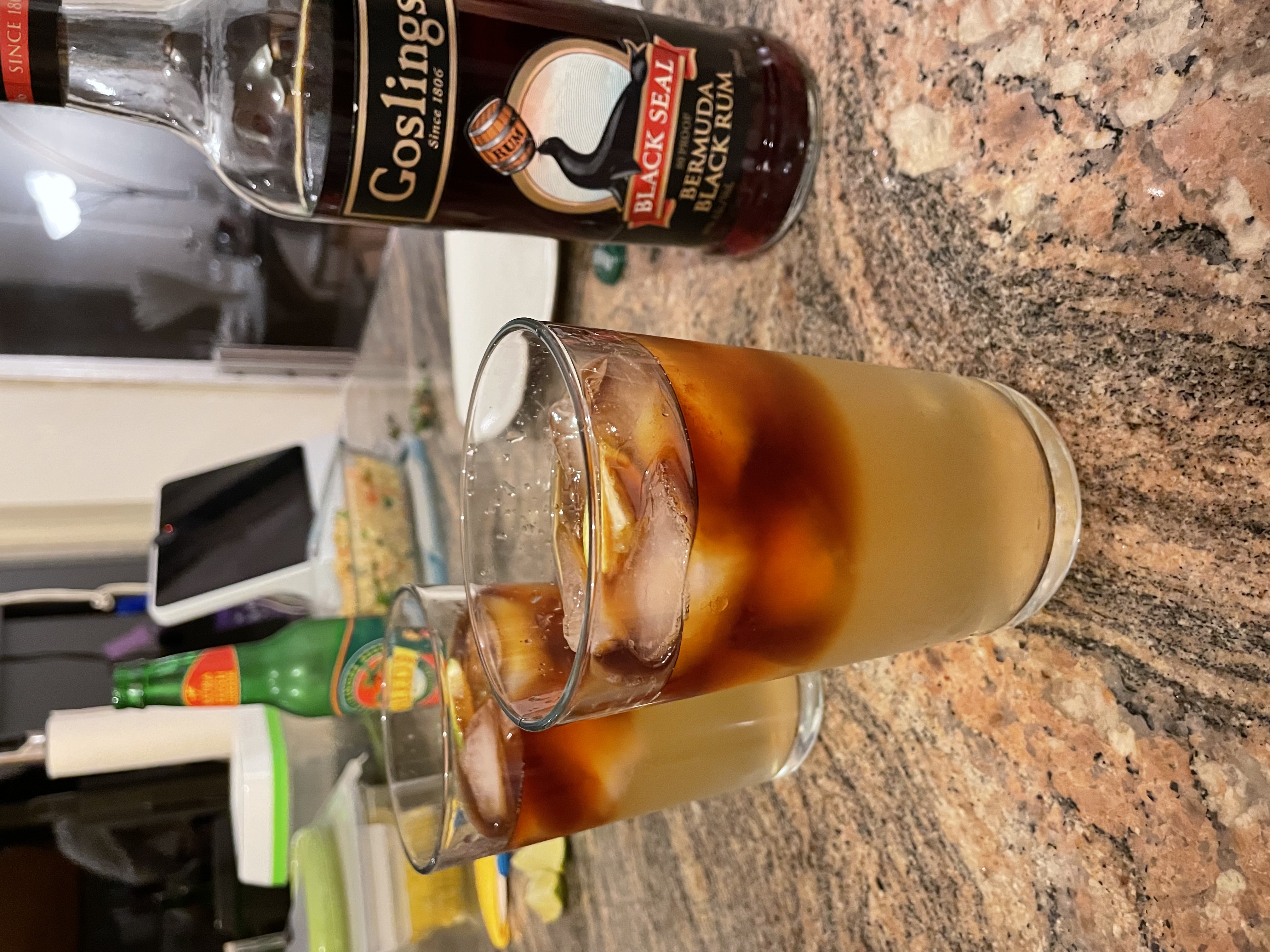 Dark 'n' Stormy cocktail
